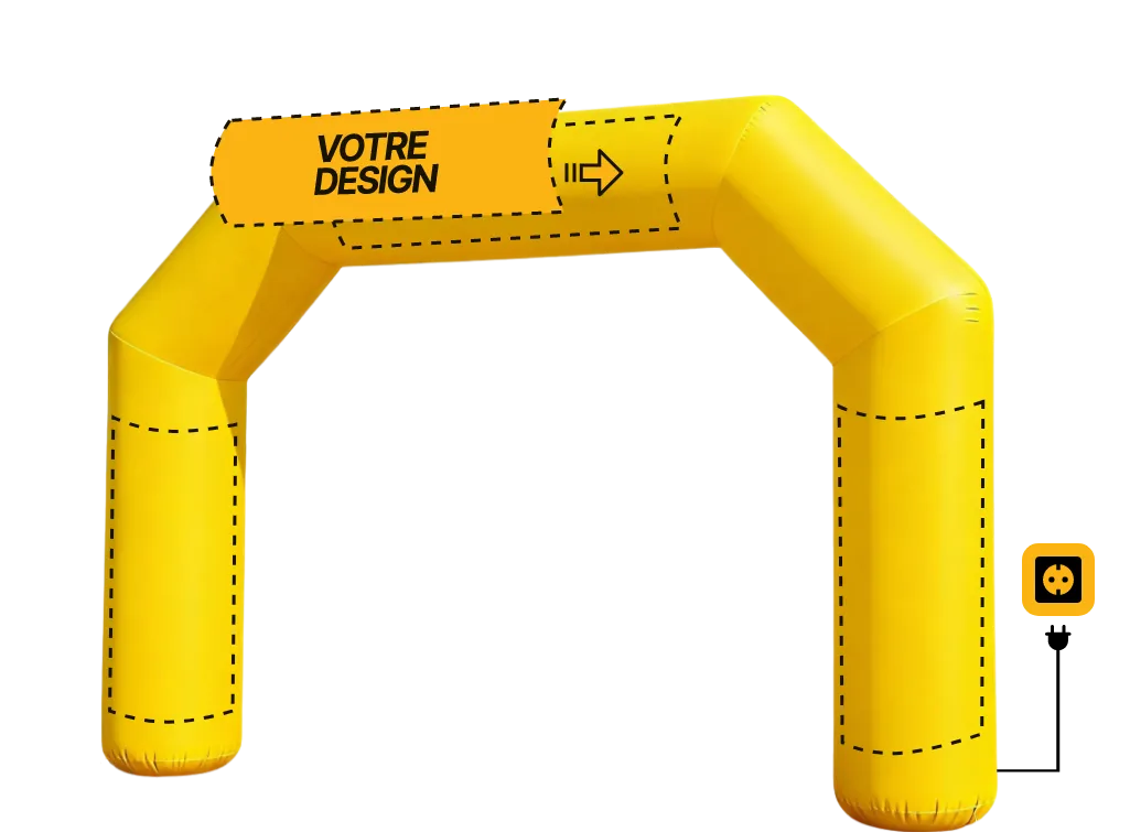 Arche publicitaire polygone auto-ventilée (AV), coloris jaune