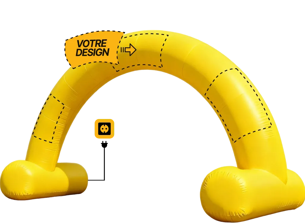Arche publicitaire ronde auto-ventilée (AV), coloris jaune