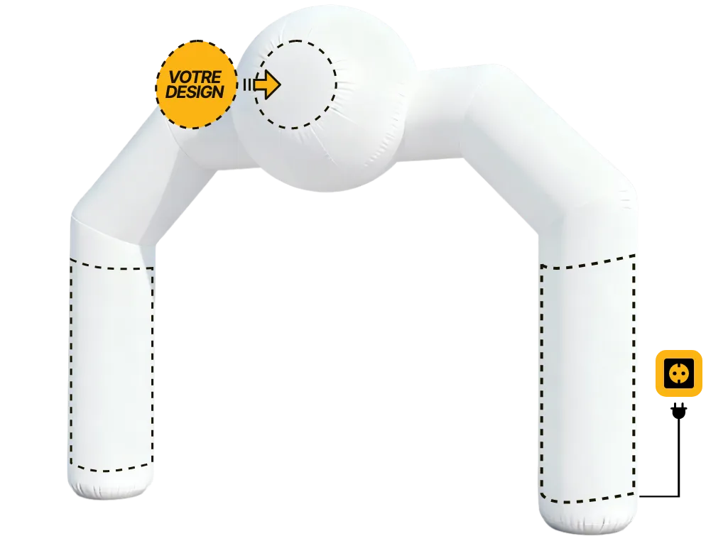 Arche publicitaire spéciale auto-ventilée (AV), coloris blanc (Pantone WHITE)