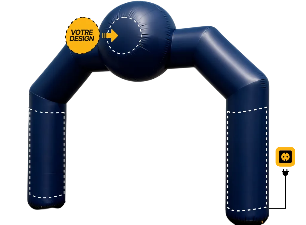 Arche publicitaire spéciale auto-ventilée (AV), coloris bleu moyen (Pantone 287 C)