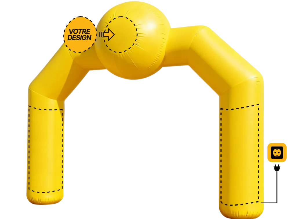 Arche publicitaire spéciale auto-ventilée (AV), coloris jaune