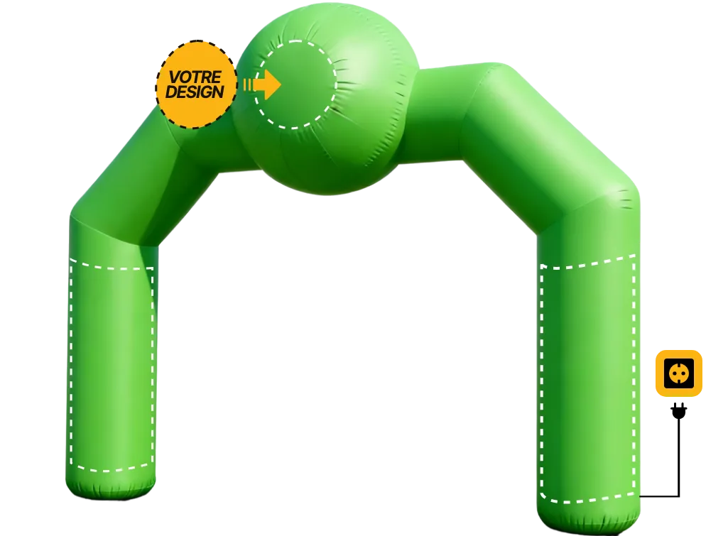 Arche publicitaire spéciale auto-ventilée (AV), coloris vert clair (Pantone 368 C)